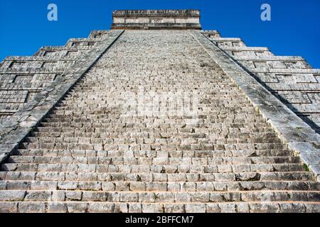 El Castillo, The Pyramid of Kukulkán, is the Most Popular Building in the UNESCO Mayan Ruin of Chichen Itza Archaeological Site Yucatan Peninsula, Qui Stock Photo