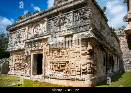 The Church and Nunnery at Chichen Itza Archaeological Site in Yucatan Peninsula, Quintana Roo, Caribbean Coast, Mexico Stock Photo