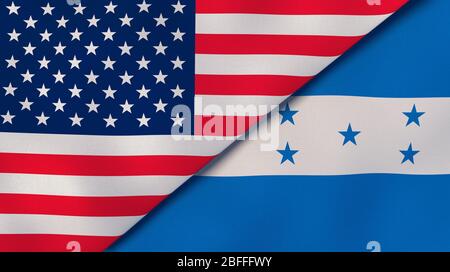 flags of Honduras and USA Stock Photo - Alamy