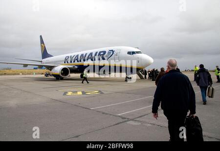 A Ryanair Plane at Knock Airport, West Ireland Stock Photo