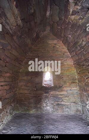 Interior back wall of the Gallarus oratory on the Dingle Peninsula County Kerry Ireland Stock Photo