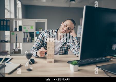 Ignoring Behind Computer Screen Photo of business guy ignoring working computer monitor lazy secretary ...