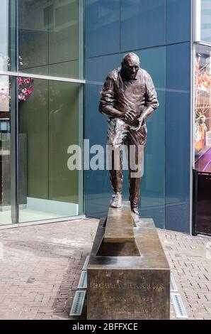 Statue of Bobby Haarms, a Dutch professional football player and coach; outside of Johan Cruyff Arena, Amsterdam, Netherlands Stock Photo