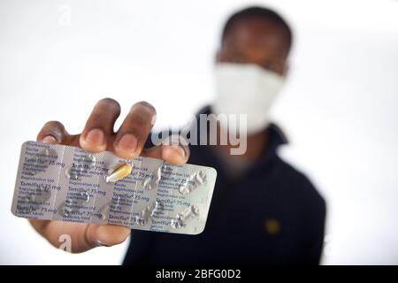 Illustrative image of a Tamiflu pack. Stock Photo