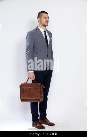 Portrait of successful and confident businessman in a good mood. Confidence, success, business concept. Stock Photo