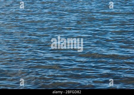 Blue reflections on the waters of a lake. Full frame texture detail. Stock Photo