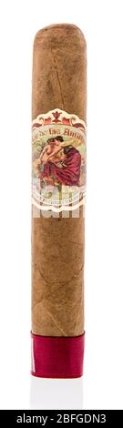 Winneconne,  WI - 12 April 2020:  A package of Flor de las antilass cigar on an isolated background. Stock Photo