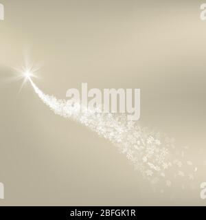 Elegant beige Christmas background with snowflakes and place for text. EPS 10 Stock Vector