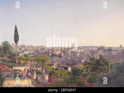 View of Rome - Jakob Alt, 1837 Stock Photo