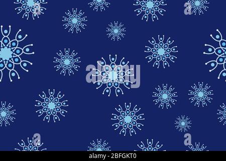 Abstract floral background design template. Seamless geometric flowers pattern. Tileable vintage ornament. Blue stylish graphic design. Stock Vector