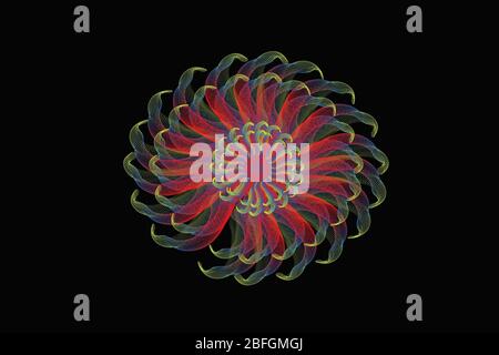 Abstract neon jellyfish on black background. Vector illustration eps Stock Vector