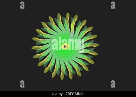 Abstract neon jellyfish on black background. Vector illustration eps Stock Vector