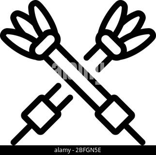 Two darts icon, outline style Stock Vector