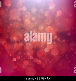 Red background with bokeh lights. EPS 10 vector Stock Vector