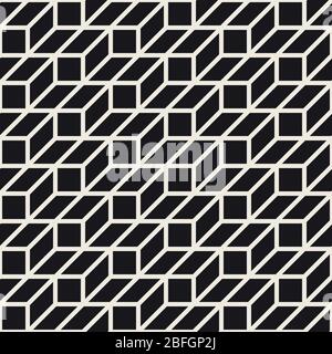 Vector seamless lattice pattern. Modern thin lines abstract texture. Repeating geometric tiles from square and rhombus shapes. Stock Vector