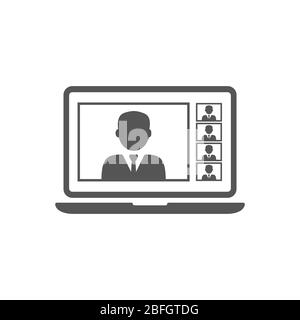 Online Meetings, Work from Home Teleconference Video Conference or Remote Working, Planning or Preventive Discussion Concept Vector. EPS 10. Stock Vector