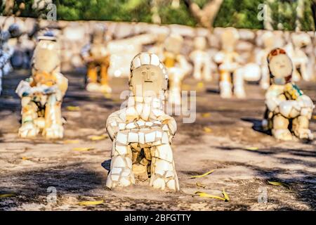 The Rock Garden of Chandigarh is a sculpture garden in Chandigarh, India. It is also known as Nek Chand's Rock Garden after its founder Nek Chand Sain Stock Photo