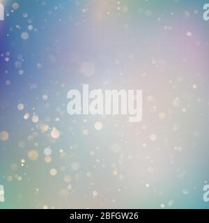 Background of soft delicate blue and purple pastel colored glittering bokeh light reflections. EPS 10 Stock Vector