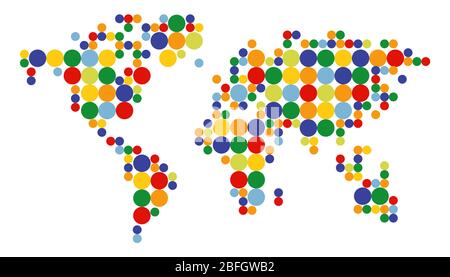 World map from dots, abstract Stock Vector