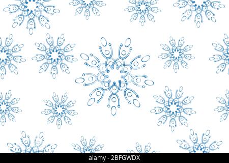 Beautiful Batik fabric design template. Seamless abstract geometric flowers pattern. Stylish outlined graphic design. Tileable vintage ornament. White Stock Vector