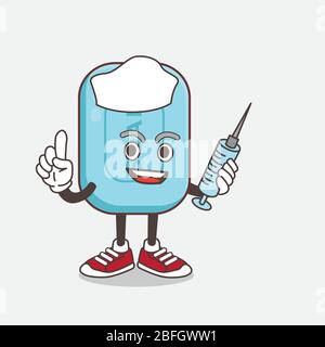 Illustration of Blue Soap Mascot Character Vector Stock Vector