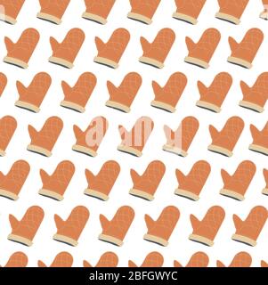 Baking glove made of fireproof material protecting from burns Stock Vector