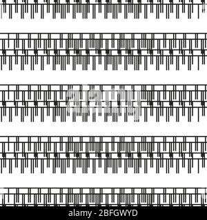 Grid of intersecting lines. Seamlessly repeatable pattern. Irregular, random thin, thick lines pattern. Stock Vector