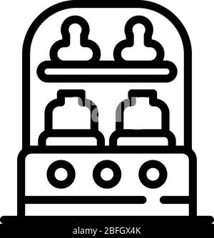 Sterilizing bottle machine icon, outline style Stock Vector