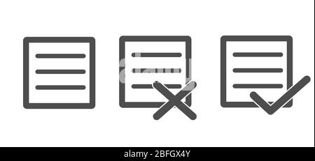 Vector set with document symbols for websites and applications. Stock illustration isolated on a white background. Simple design Stock Vector