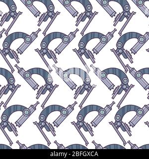 Microscope for chemical or biological researches seamless pattern Stock Vector