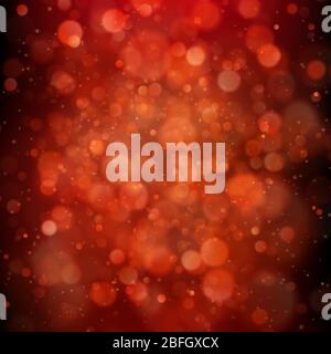 Red background with bokeh lights. EPS 10 vector Stock Vector