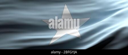 Somalia sign symbol, national flag waving texture background, language, culture concept, banner. 3d illustration Stock Photo