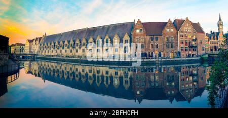 Ghent. Image of Ghent, Belgium during twilight Stock Photo