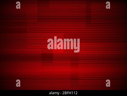 Abstract horizontal line pattern on red background modern design. Technology concept. Vector illustration Stock Vector