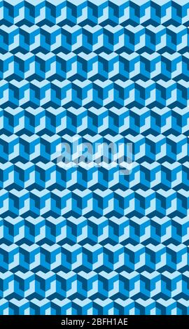 Vector illustration. Background of blue hexagons with 3D effect. Stock Vector