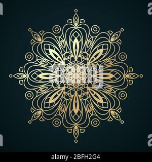 Golden mandala pattern Stock Vector