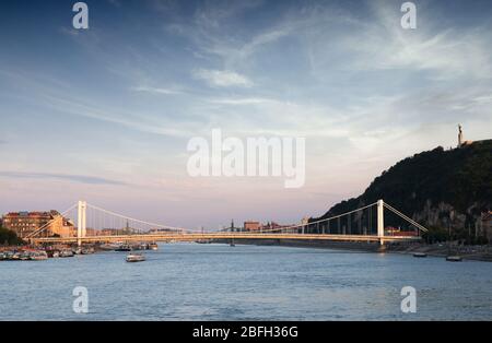 Elizabeth Bridge on the Danube River Budapest Hungary Stock Photo