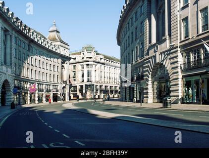 Regent Street London while in the coronavirus lockdown 04/2020. Stock Photo