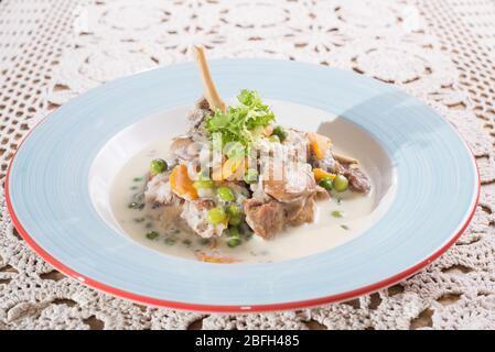 rabbit stew dish. european cuisine Stock Photo