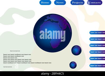 Astronomy. Landing page for the site. Template for space organization. vector illustration. Stock Vector
