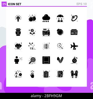 25 Creative Icons Modern Signs and Symbols of risk, management, play, business, night Editable Vector Design Elements Stock Vector
