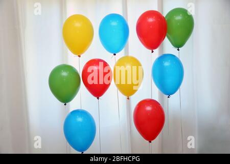 Background for Mardi Gras, International Women's Day, Happy Holly, easter. Children's party balloons . Seamless pattern, multi colored, transparent Stock Photo