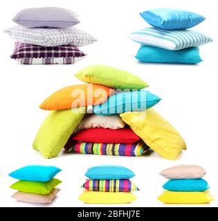 Collage of color pillows Stock Photo