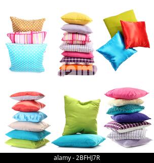 Collage of color pillows Stock Photo