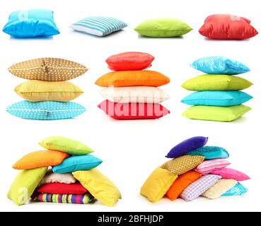 Collage of color pillows Stock Photo