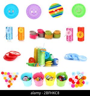 Colorful buttons isolated on white Stock Photo