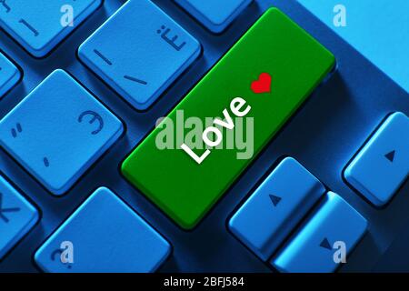 Close up of Love keyboard button Stock Photo