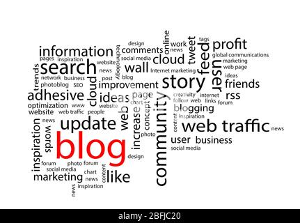 Word cloud. Blog concept Stock Photo