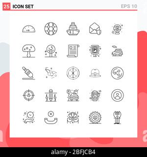 Pictogram Set of 25 Simple Lines of hardware, security, filled, open, gdpr Editable Vector Design Elements Stock Vector