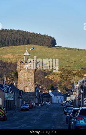 18 April 2020. Dufftown, Moray, Scotland, UK. This is the sundown within Dufftown, the Speyside Malt Whisky Capital City. Credit- Jasperimage/AlamyLiv Stock Photo